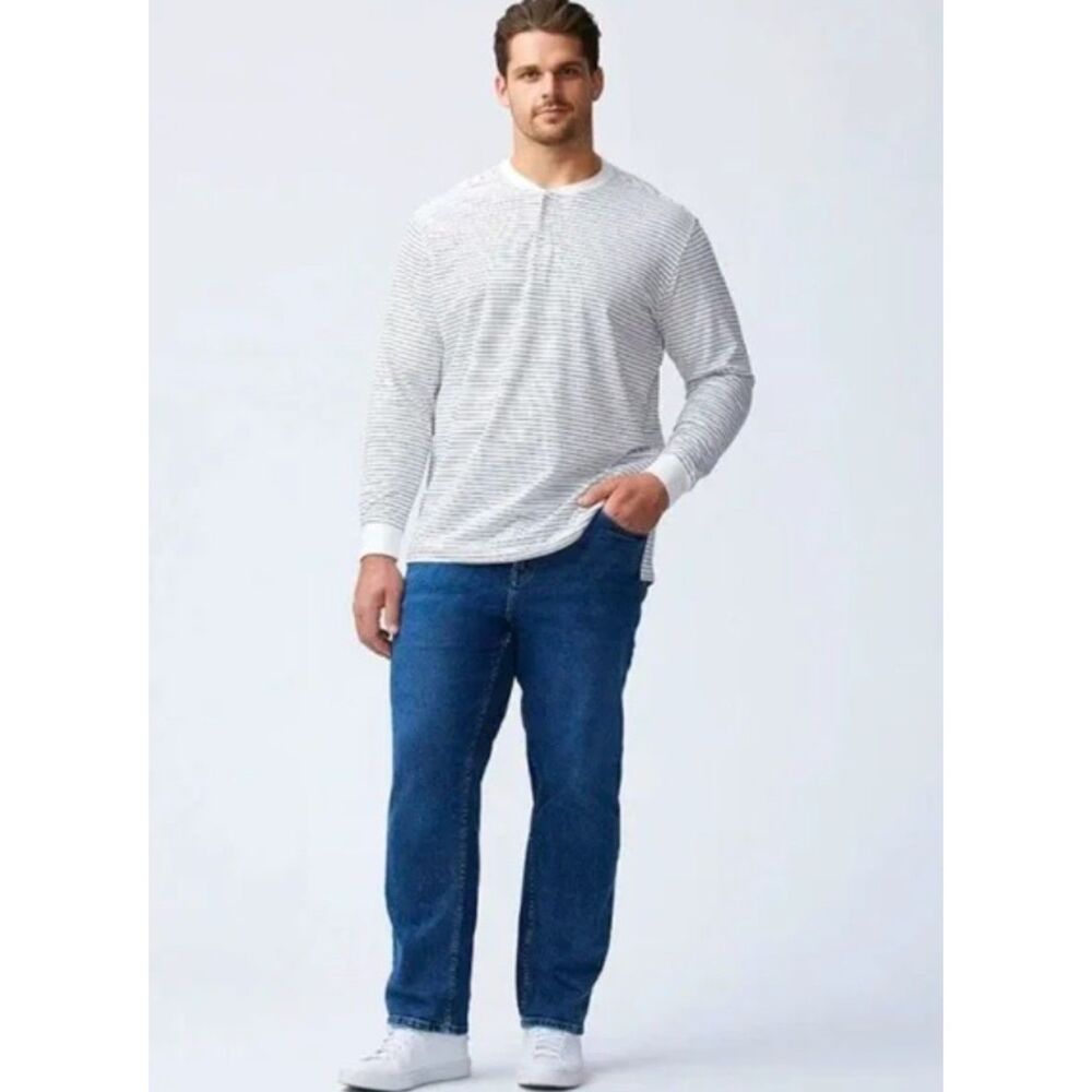 NEW NWT Mens Sz 2XL Stretchy Cotton WANZER Long Sleeve Henley Shirt GOOD COUNSEL